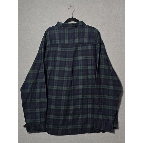 St John’s Bay Super Soft Flannel Long Sleeve Green Blue Plaid 4xl NWT - Picture 7 of 7